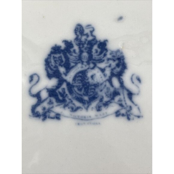 VICTORIA WARE IRONSTONE FLOW BLUE AND WHITE COOKIE JAR / BISCUIT‎ JAR 9.5" TALL - Picture 9 of 9